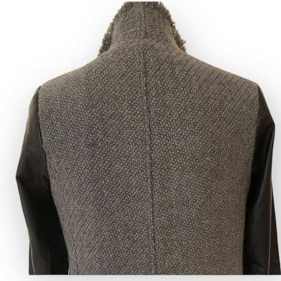 Vince Boucle Scuba Jacket with Leather Sleeves Size XS - Picture 6 of 10